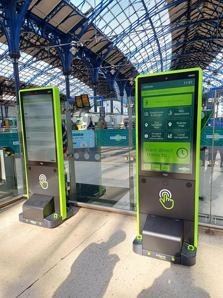 Information screens at Brighton station