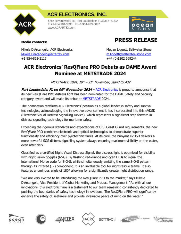 ACR Electronics’ ResQFlare PRO Debuts as DAME Award Nominee at METSTRADE 2024.pdf