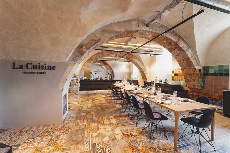 Unser Kochstudio La Cuisine in dem Gewölbekeller der Alten Abtei in Mettlach.
