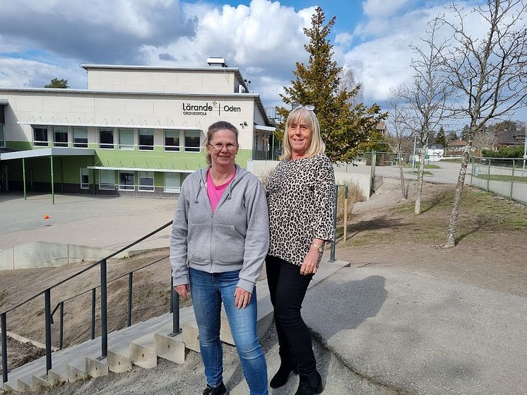 Helene Holmberg och Carola Adamsson, Teamlärare på Lärande Grundskola Oden. 