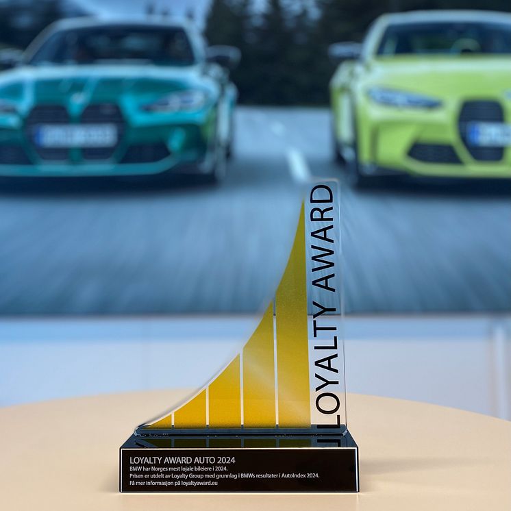 BMW Group Norway AutoIndex Loyalty Award 202-statuetten