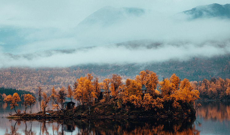 Clear lake with reflection
