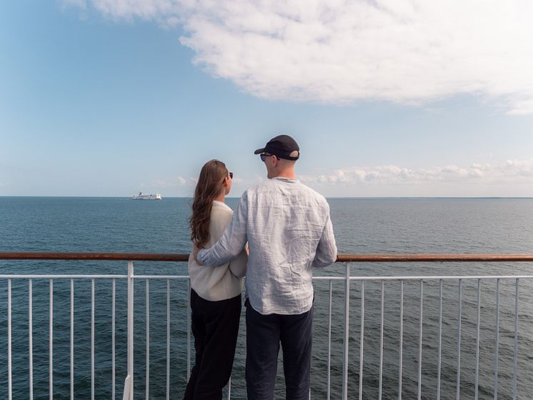 Passengers on board Rostock-Gedser ferry