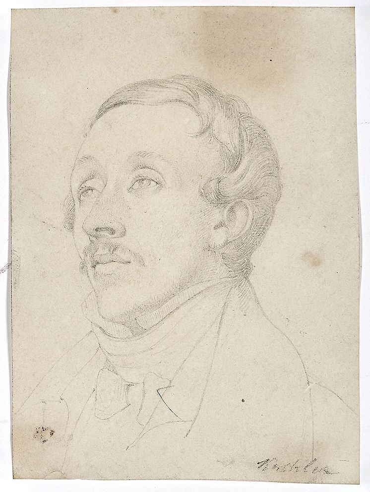 Albert Küchler- Portræt af H.C. Andersen (1805-1875), 1834. Signeret. Bly på papir. 11 x 8 cm.jpg
