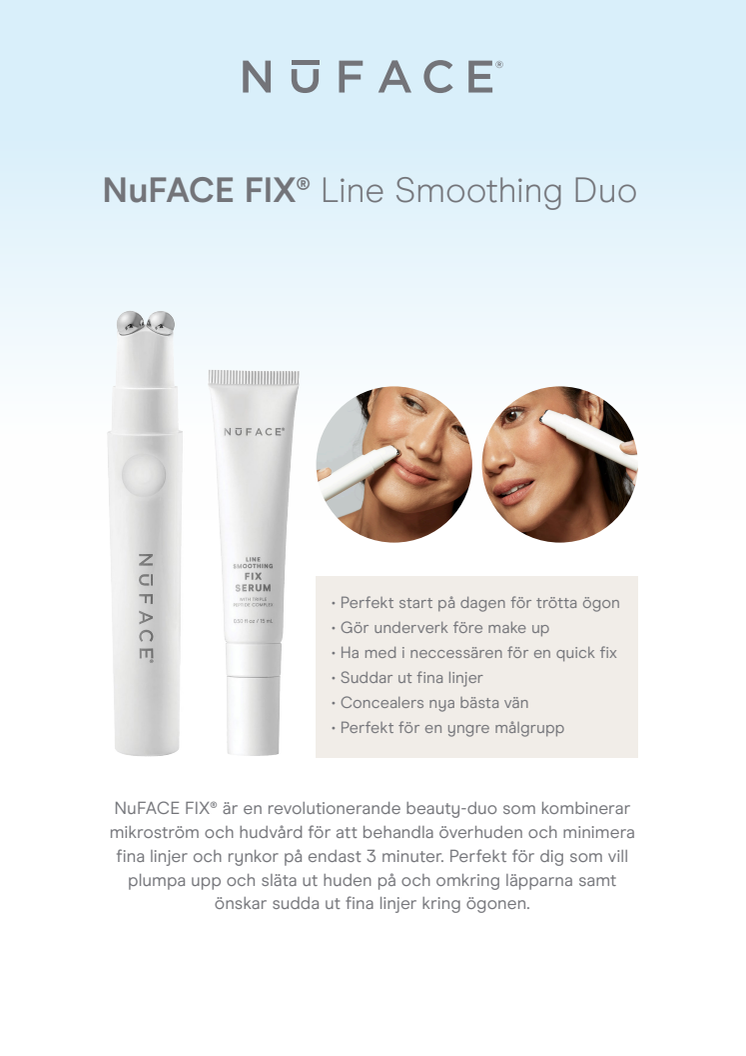 NuFACE FIX skylt