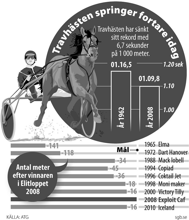 Elitloppet Grafik - Hastighet 2sp-svartvit-JPG