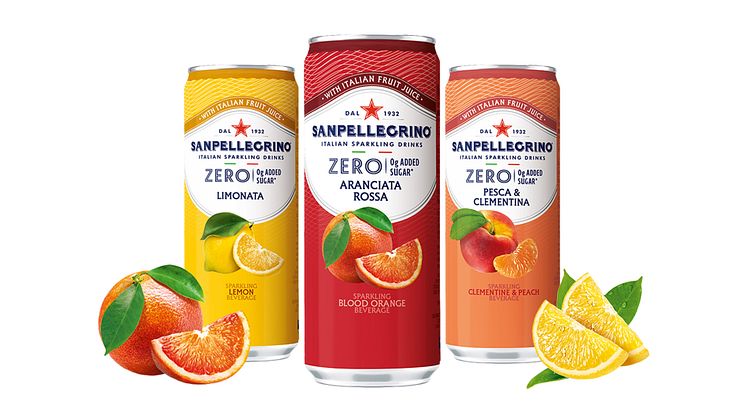 Nyhet! Sanpellegrino Italian Sparkling Drinks ZERO grams added sugar