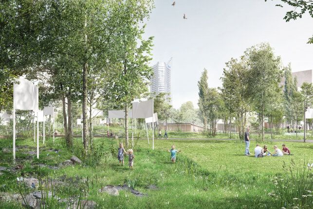 Freiheits- und Einheitsdenkmal in Leipzig - Siegerentwurf "Banner, Fahnen, Transparente"