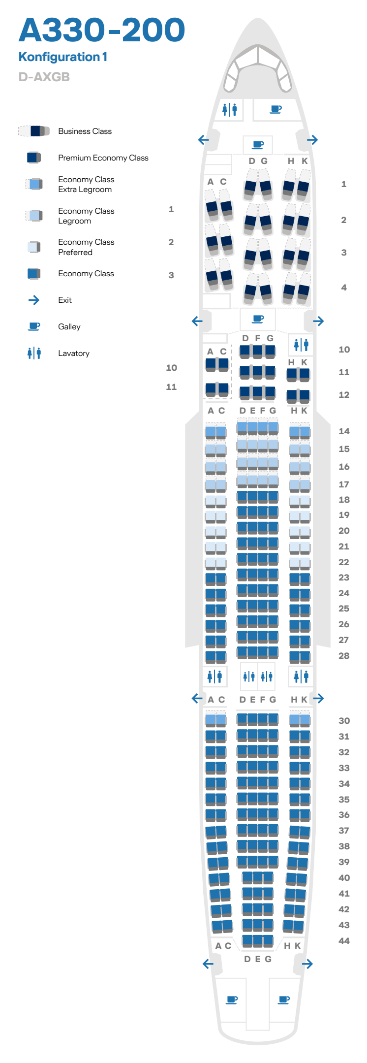 Sitzplan A330-200