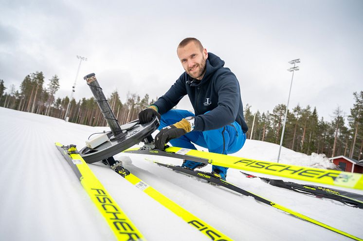 Kalle Kalliorinne, forskare inom maskinelement med inriktning skidteknologi vid Luleå tekniska universitet