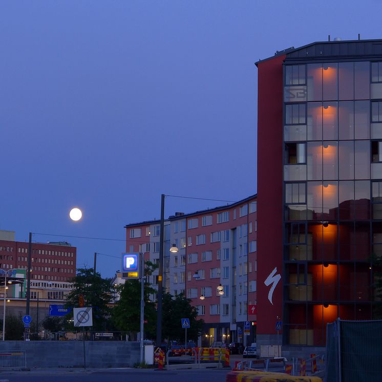 Bild 1. Fox Design armatur Quarto i Kv. Forsen, Hammarby Sjöstad.