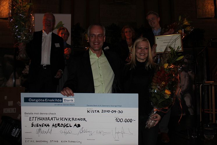 Svenska Aerogel received the Cleantech Company of the Year Award at Stockholm Cleantech Venture Day 2010