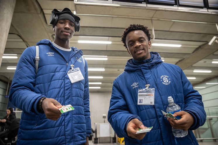 Thameslink partners, Luton Town Football Club, were also involved in the activity with Academy players speaking to travellers as they passed through St Pancras International