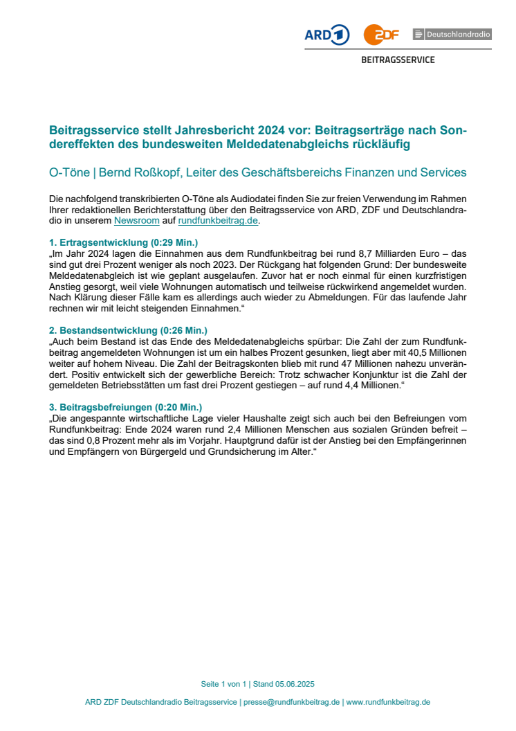 O-Töne zum Jahresbericht 2024 - Transkript