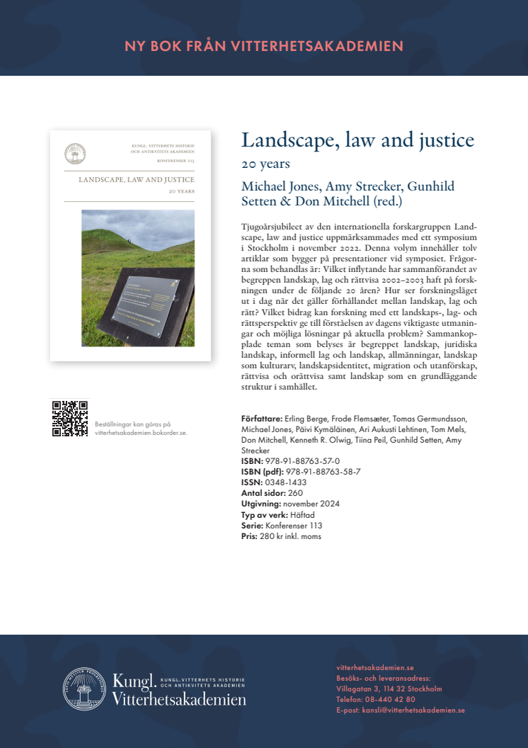 Boknyhet Landscape, law and justice