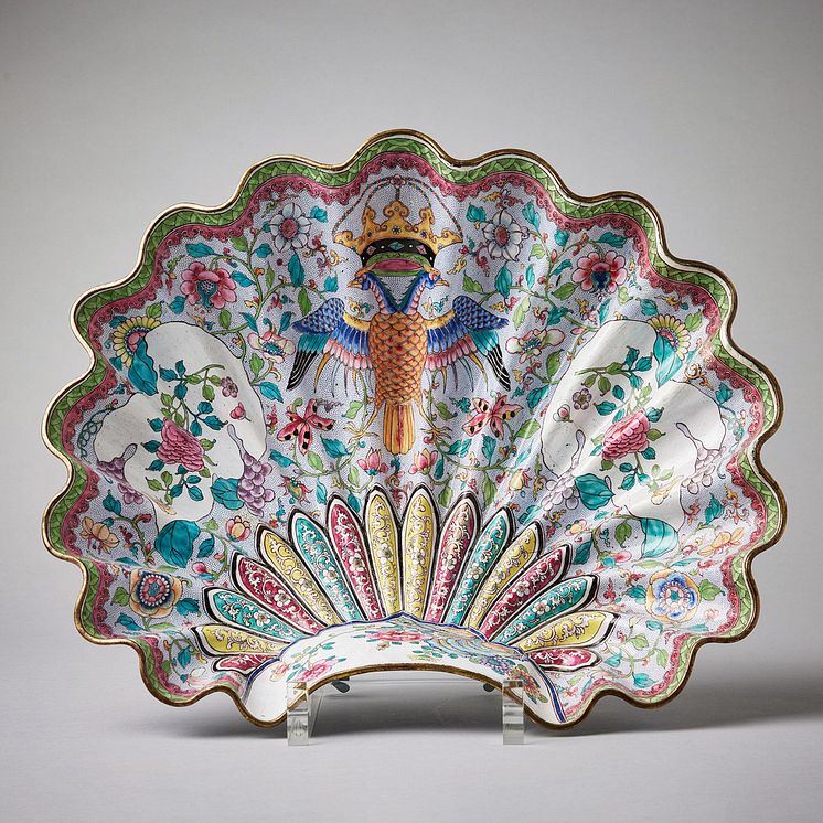 A 'Von Habsburg Double-Headed Eagle' enamel Shell Basin