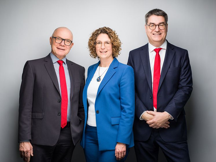Vorstandsteam der LBS NordOst AG: Helmut Ibsch (Vorstandsvorsitzender), Sabine König und Jens Riemer (v.l.n.r)