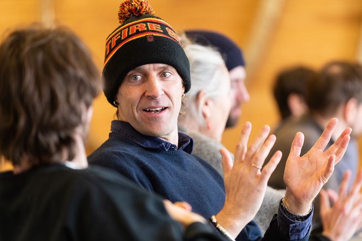 Matias Faldbakken besøker Utøya / at Utøya meeting
