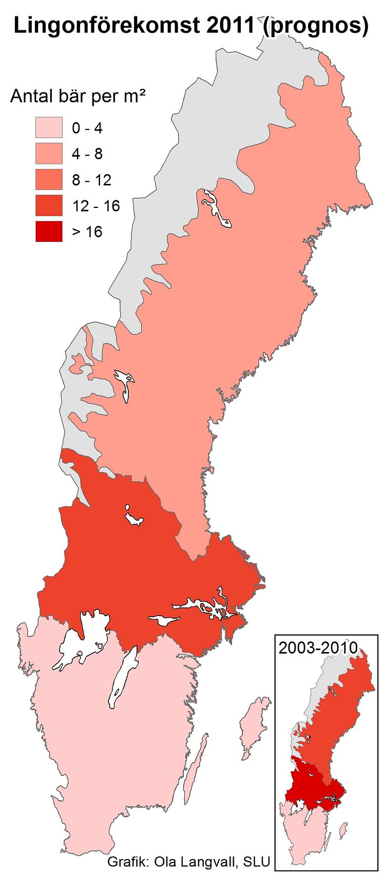 Färre lingon i Norrland