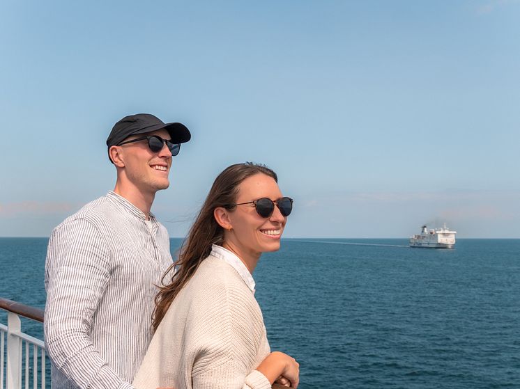 Passengers on board Rostock-Gedser ferry