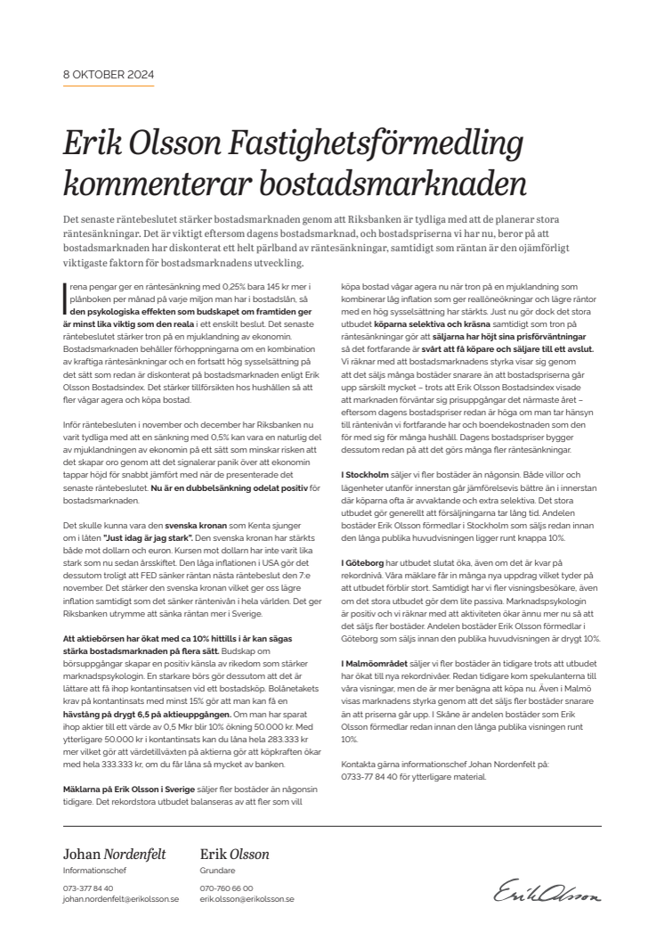 Erik Olsson Fastighetsförmedling kommenterar bostadsmarknaden 8 okt 24.pdf