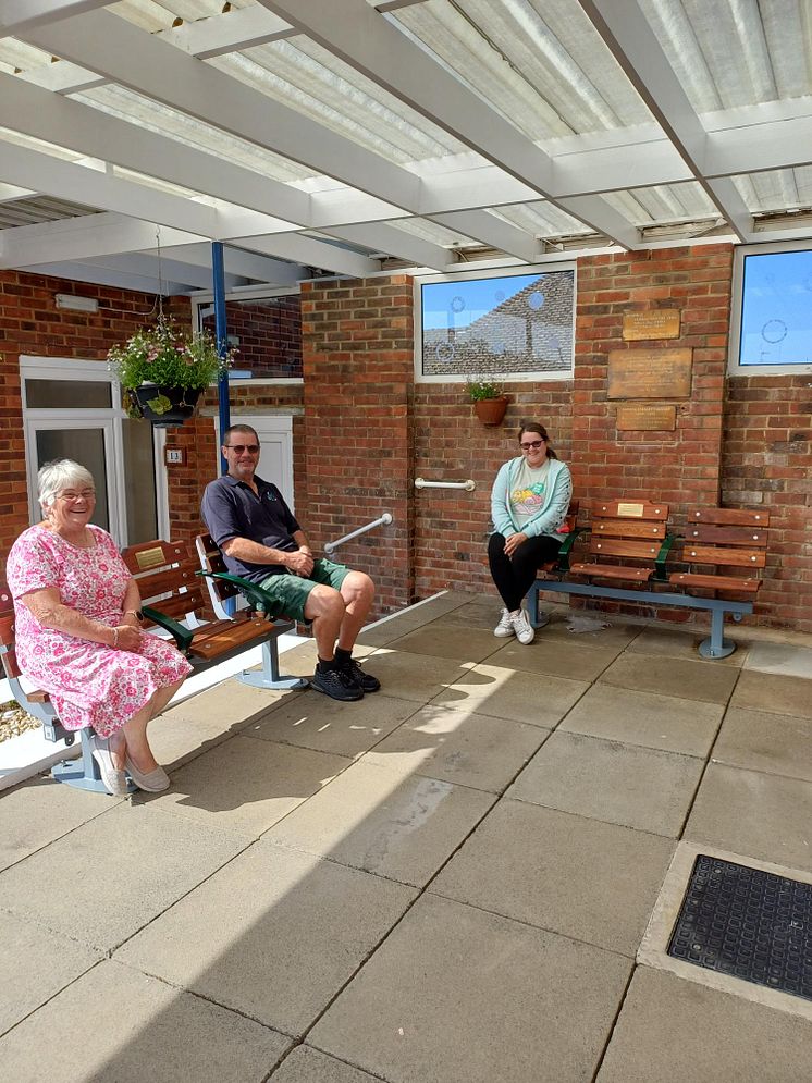 L-R: Old ben resident Carol Jackson, Old Ben maintenance manager Kevin Hemsley and scheme manager Susie Good