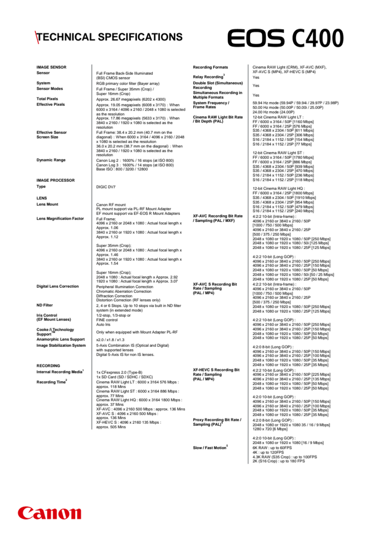 Teknisk specifikation Canon EOS C400.pdf