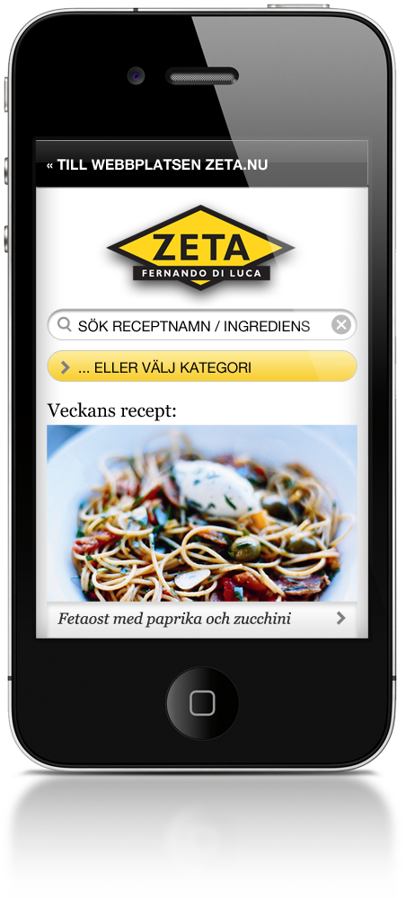 Zetas recept på medelhavsmat i mobilen