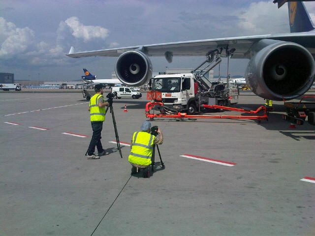 Up close and personal - at a safe distance - with ground support equipment at Frankfurt Airport