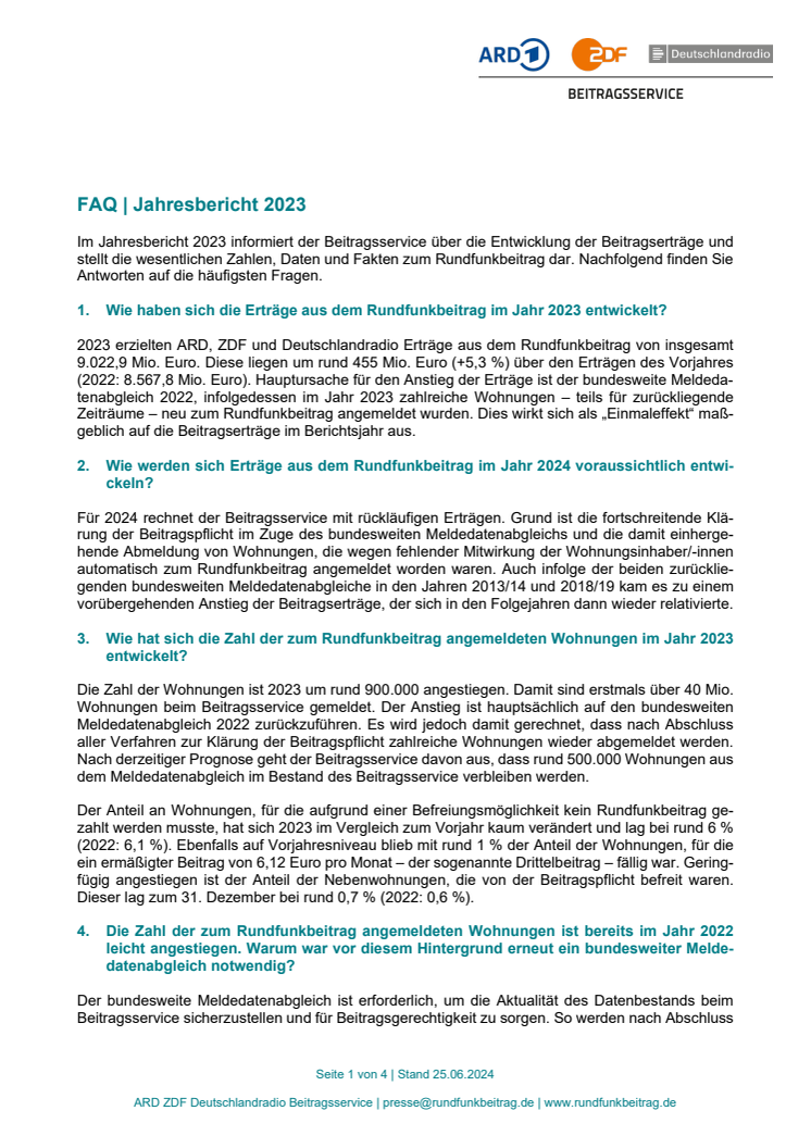 Fragen und Antworten zum Jahresbericht 2023