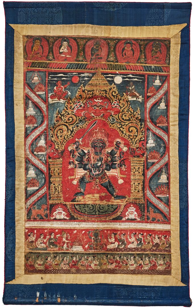 A Nepalese Newari 'Pata' Thangka depicting Bhairava