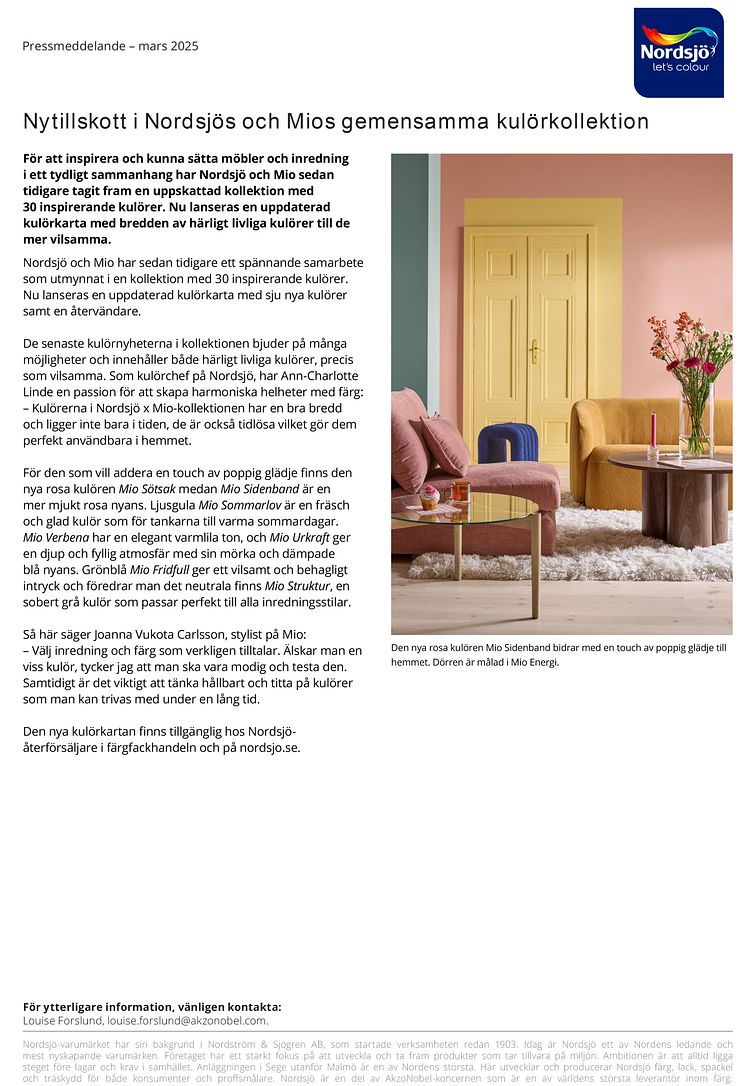 Pressmeddelande - mars 2025