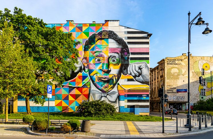 Mural by Artur Rubinstein in Łódź 