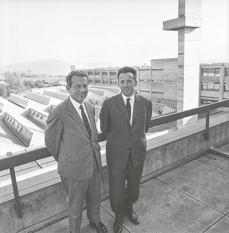 Heinrich and Klaus Gebert on the roof of Jona plant   early 1970s (HISTORY 150YoT)_Original Stor.jpeg