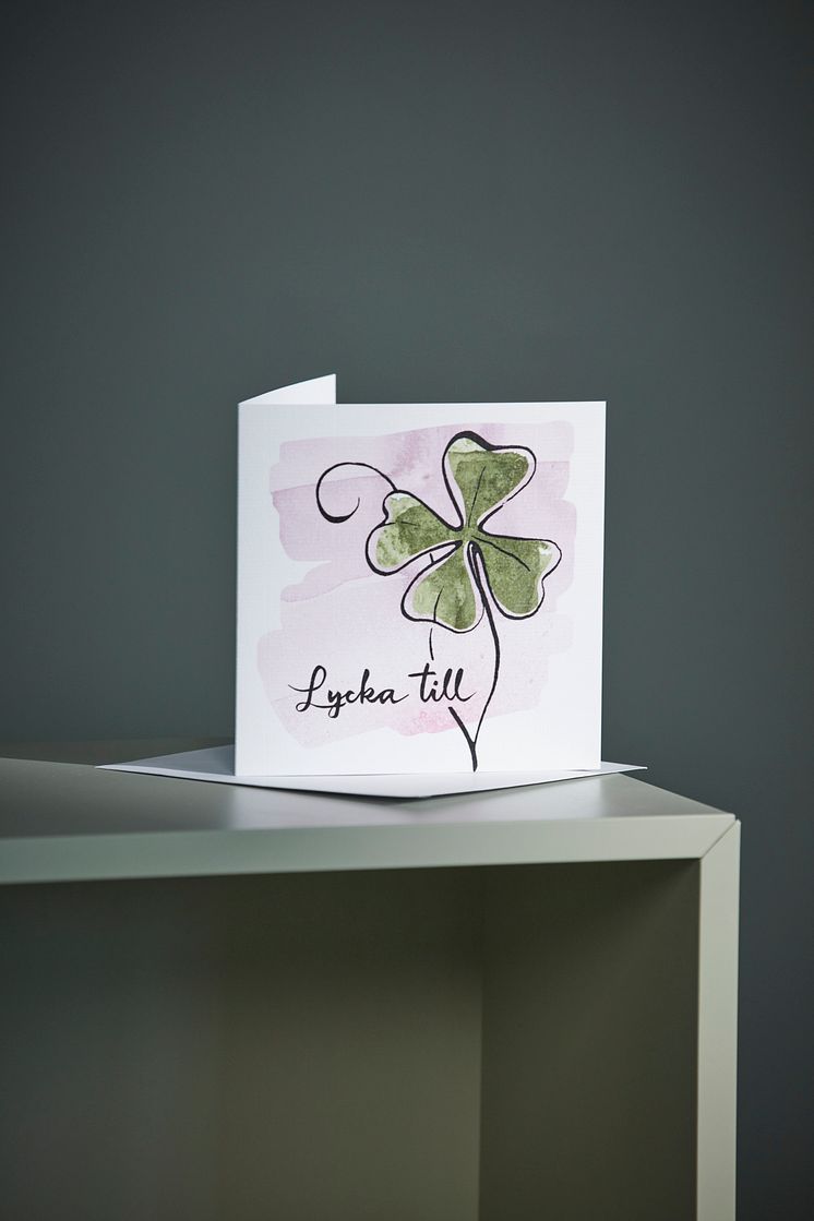 GRIPSHOLM gratulationskort "Lycka till" Art.no 933403