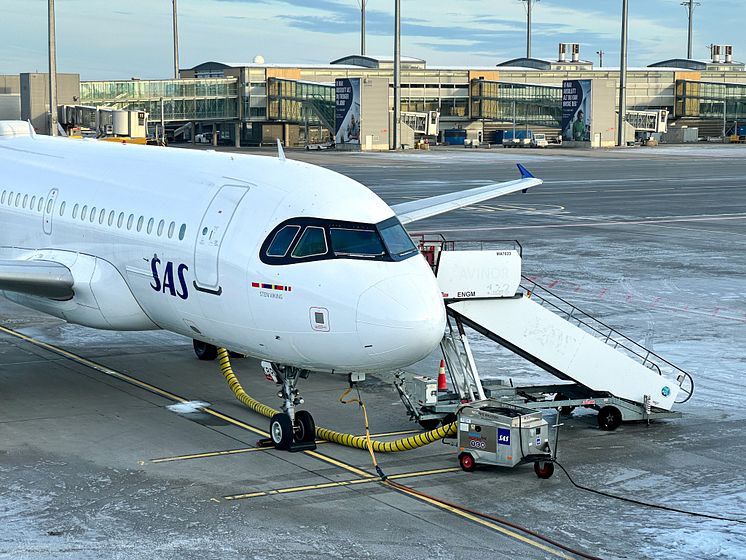 SAS A319 på Oslo lufthavn.
