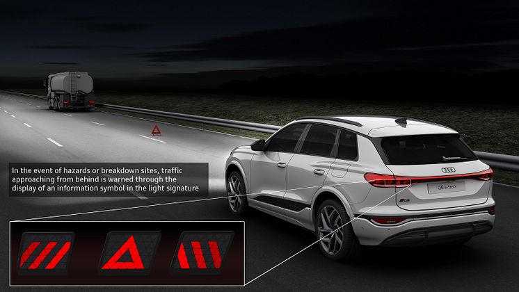 Audi Q6 e-tron (OLED-baglygter signalerer fare) (2)