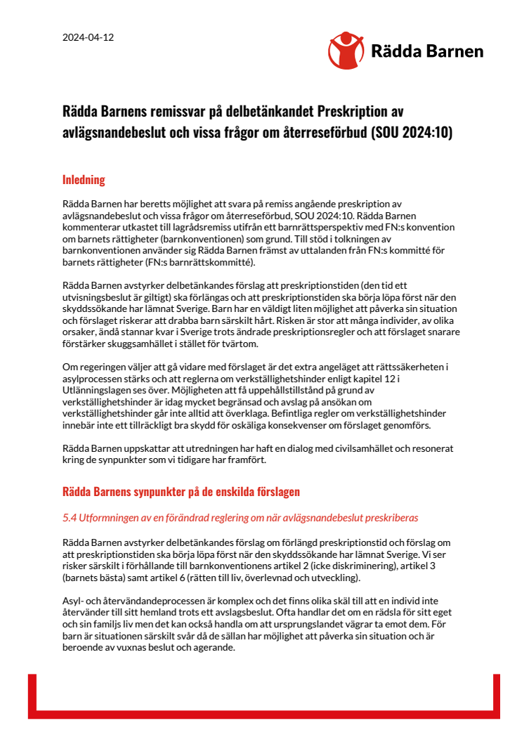 Ju2024 00241 Remissvar Preskription av avlägsnandebeslut och vissa frågor om återreseförbud.pdf