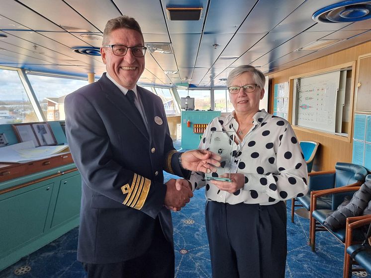 Captain Mikael Degerlund and Tracey Younger, Customer Business Director at the Port of Tyne.jpg