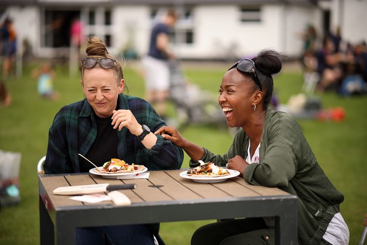 Fran Wilson and Angelica Bell at Bushy Park Cricket Club