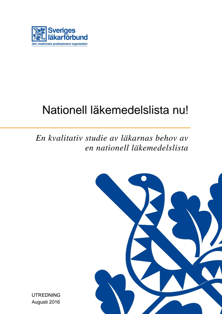 Nationell läkemedelslista nu!