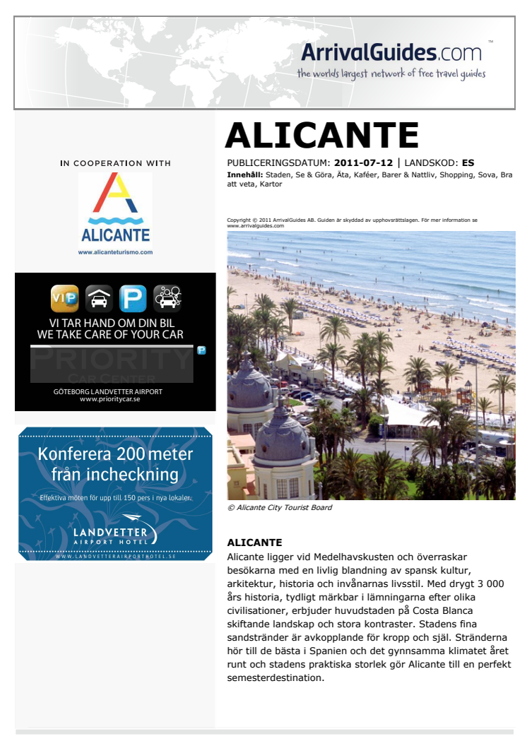 Reseguide Alicante från ArrivalGuides