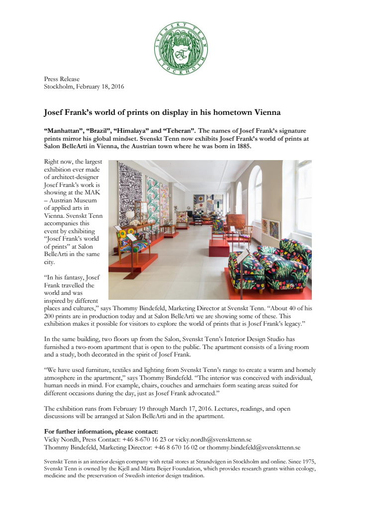 Josef Frank’s world of prints on display in his hometown Vienna