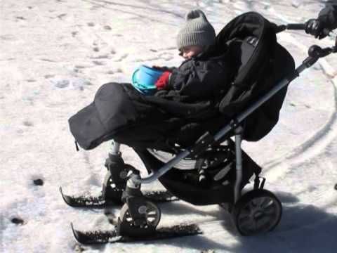 Barnvagn med skidor
