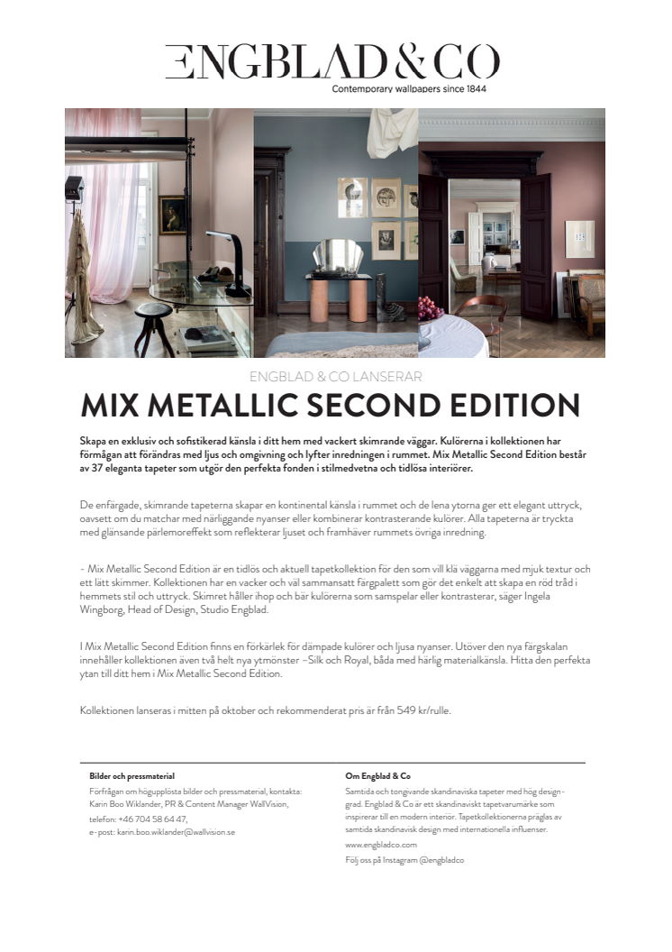 ENGBLAD & CO LANSERAR MIX METALLIC SECOND EDITION