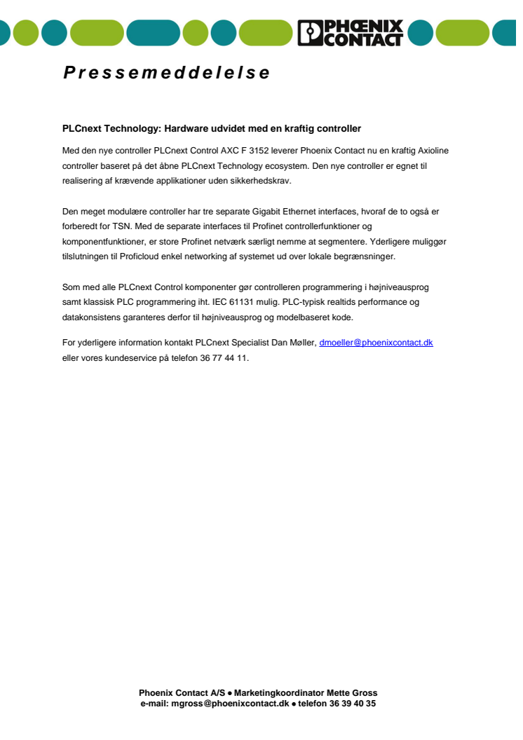 PLCnext Technology: Hardware udvidet med en kraftig controller