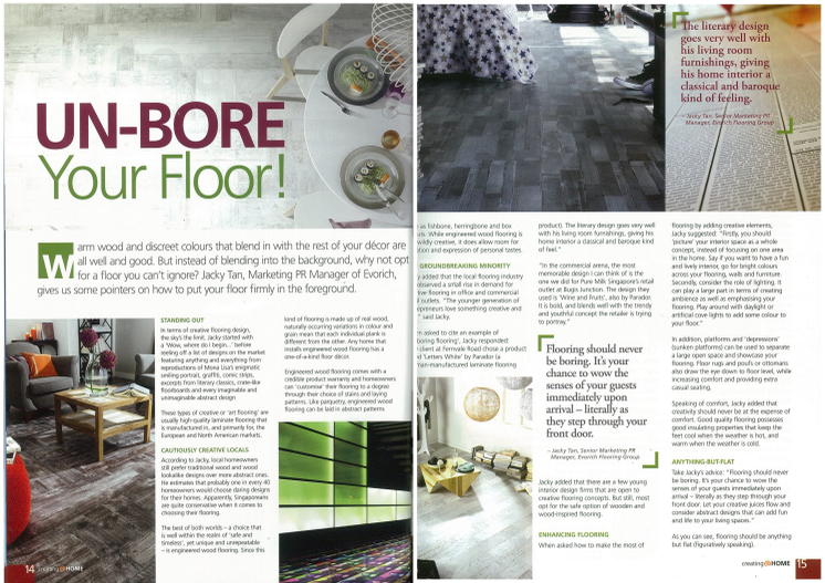 Evorich Flooring Has Been Featured In Issue 7 Of @Home Magazine