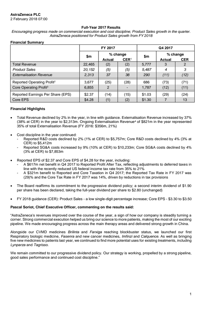 Full-Year 2017 Results