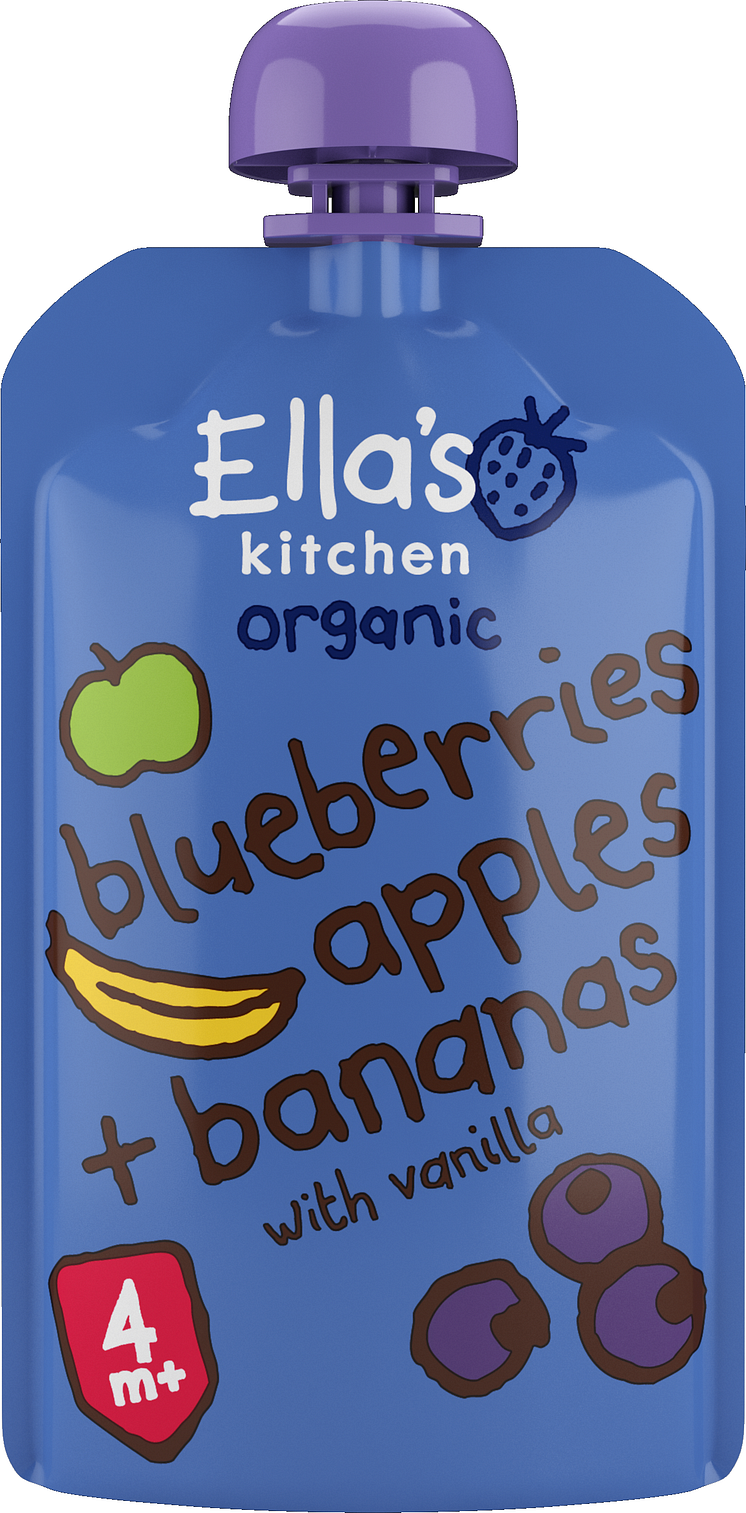 Ella's Kitchen blueberries apples + bananas with vanilla