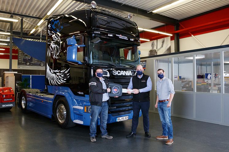 Die Übergabe des 1.400sten Scania Premium Used Trucks des UVC Koblenz 2020